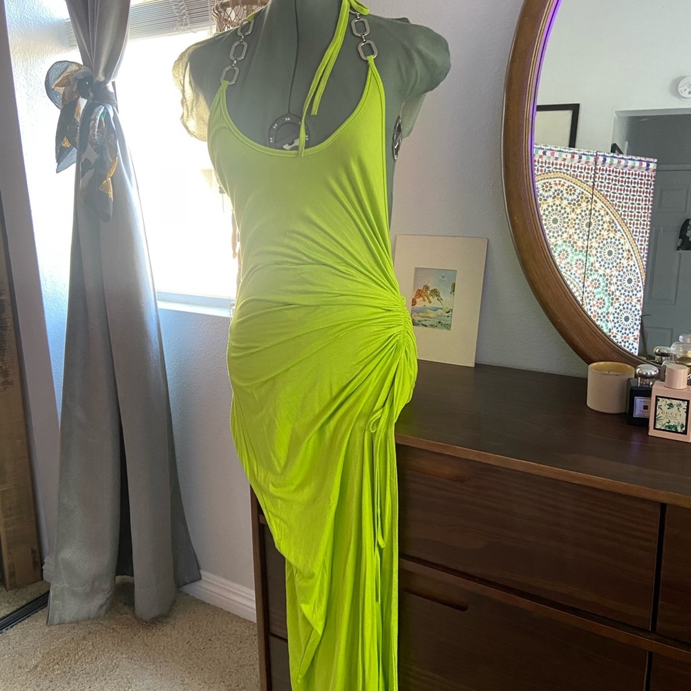 Highlighter green dress